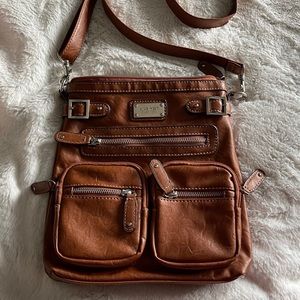 Nine West brown leather crossbody bag